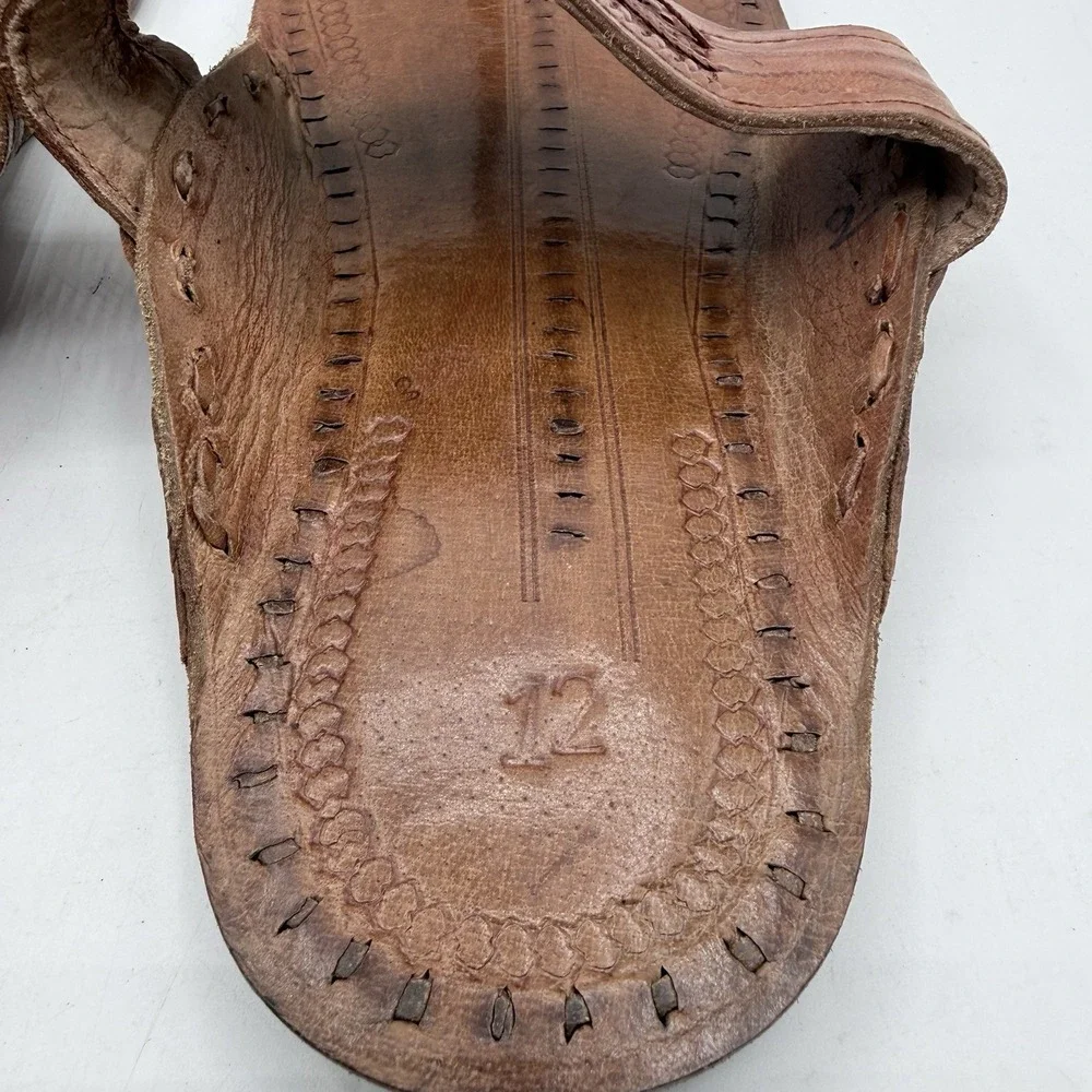 Kolhapuri Buffalo Jesus India Leather Sandals Men's‎ Size 12